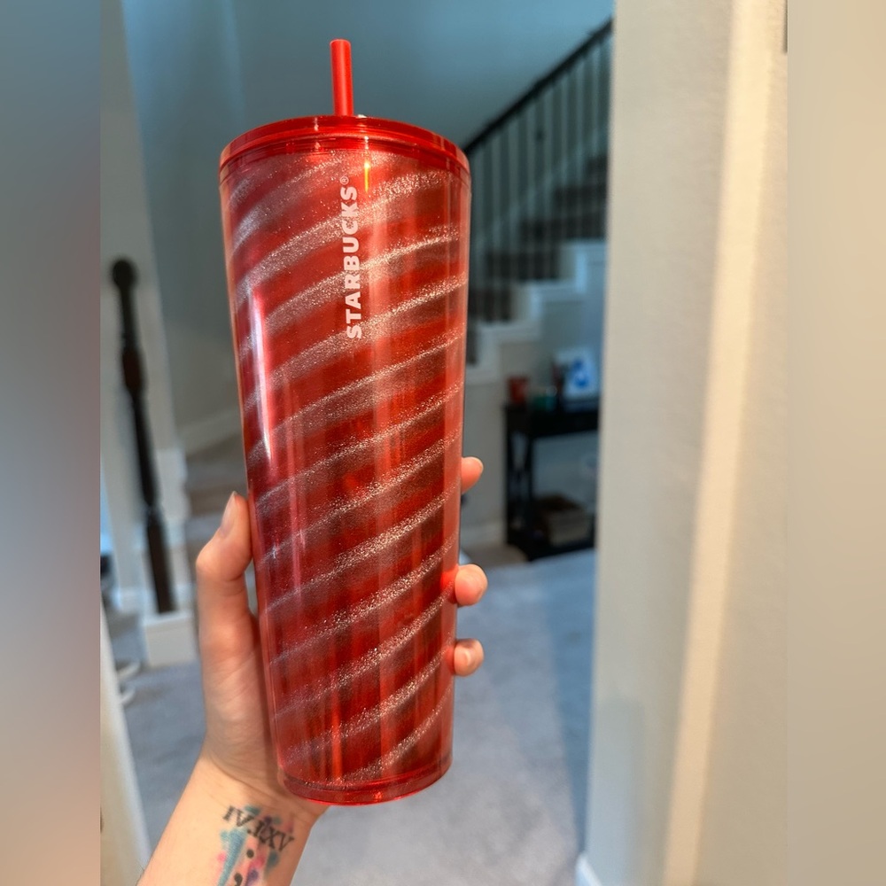 Starbucks 2023 Red Christmas Swirl Cold Cup Tumbler